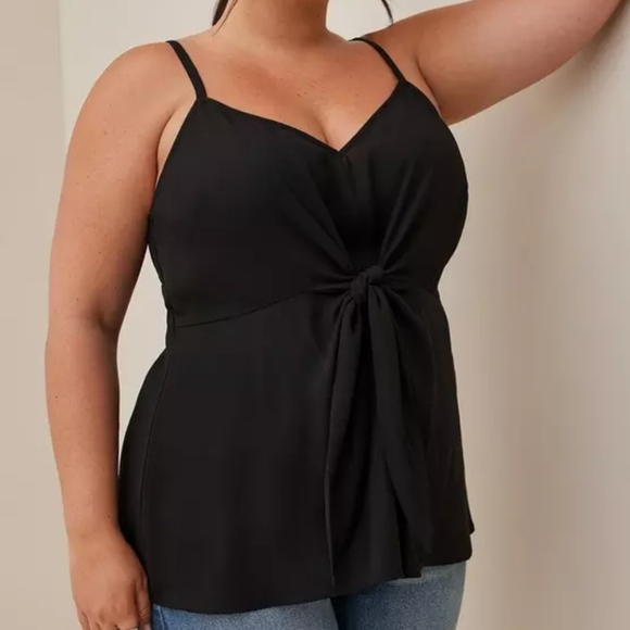 Torrid Black Peplum Georgerte Tank Size 2 - Picture 1 of 9